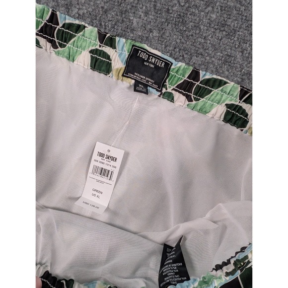 Todd Snyder Swim Shorts Mens XL Green Geo Abstract Mesh Lined NWT - Picture 6 of 8